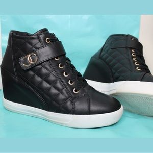Juicy Couture High Top Sneaker Wedges Black “Journey” 8.5